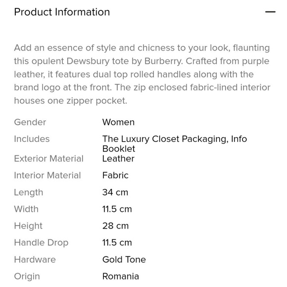 Burberry 100% calf grain grape handbag with strap for crossbody. - Picture 4 of 7